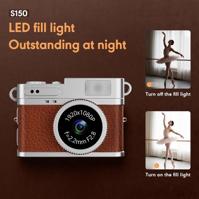 RWSEFK Retro Mini Digital Video Keychain Camera Small bodycam 1080P HD Video Go Cam 0.96" IPS Screen 4 Colors Type-C Pro17g 8GB Pocket Video Recorder for Travel Recording Gifts for Girls Stocking Stuffers - Image 4